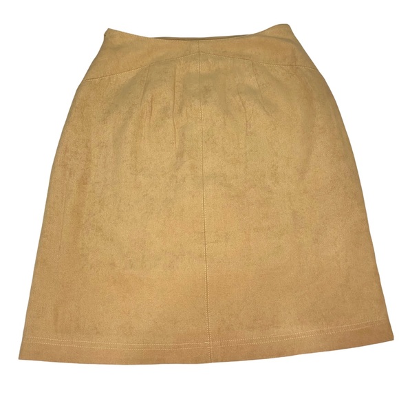 Bianco Couture Faux Suede Women’s 9 Soft Skirt Connecting Front Pockets Zipper - Picture 4 of 12